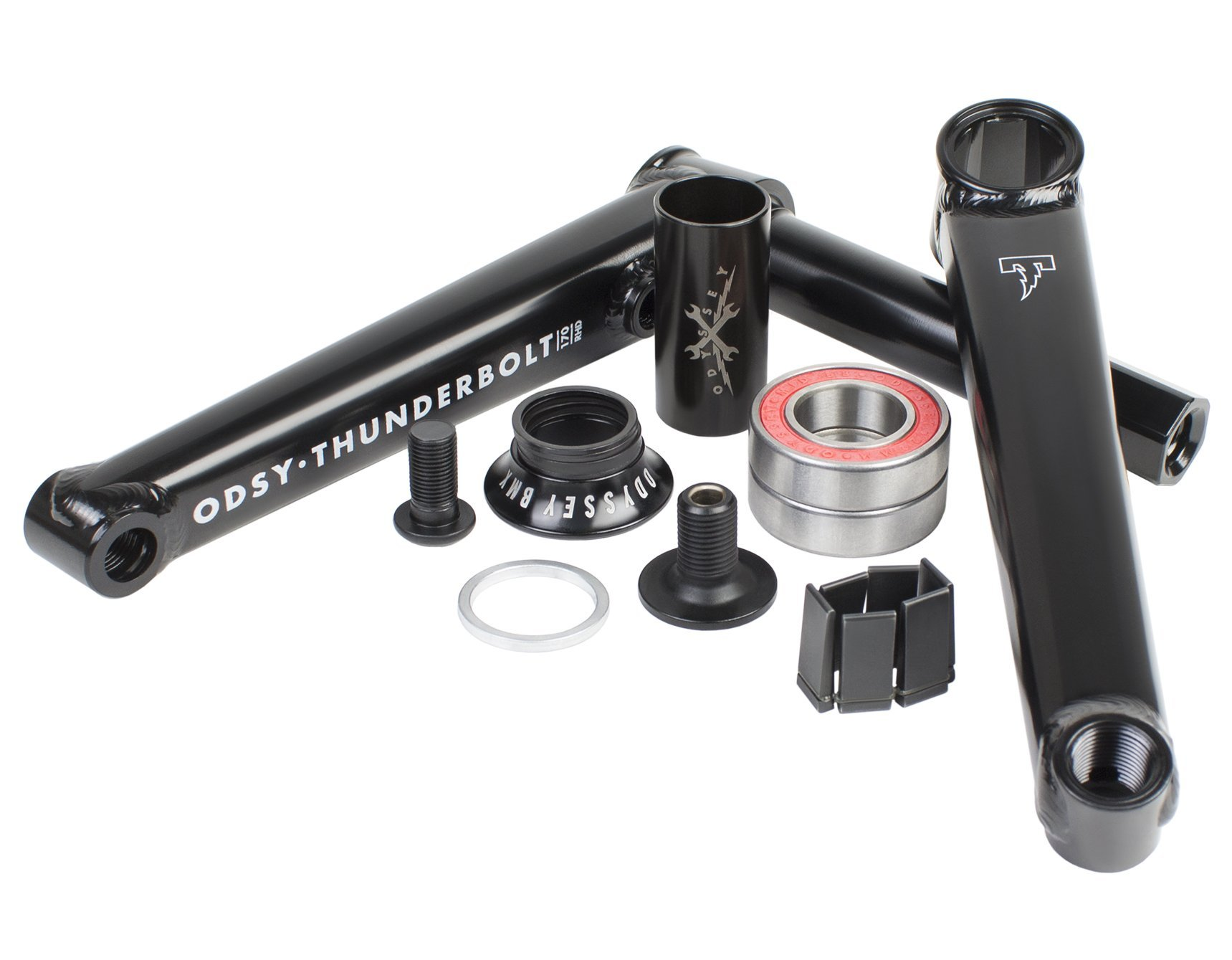 Odyssey 240800003 Guarnitura Bmx Thunderbolt Perno 22mm Compatibile Lhd 165mm Nero - Foto 6