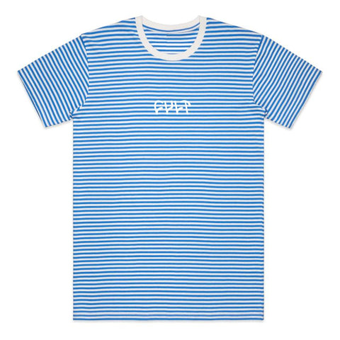 CULT BLUE STRIPE LOGO TEE